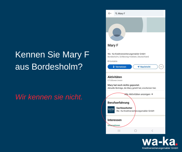 Fake-Profil bei LinkedIn: Mary K aus Bordesholm